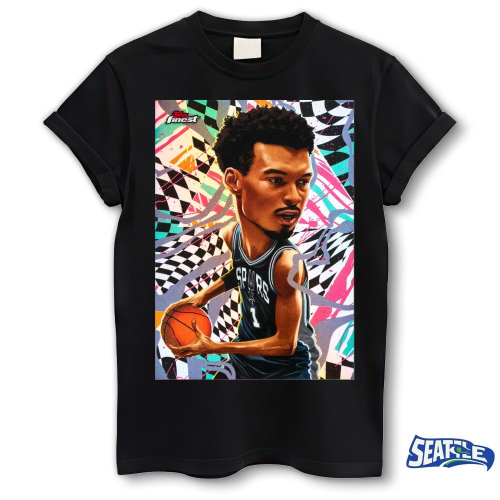 Wemby’s ‘Headliners’ card in Topps Finest Poster shirt