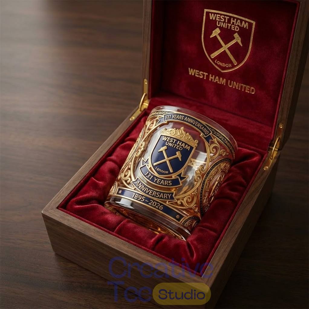 West Ham United 131 Years Anniversary Whiskey Glass