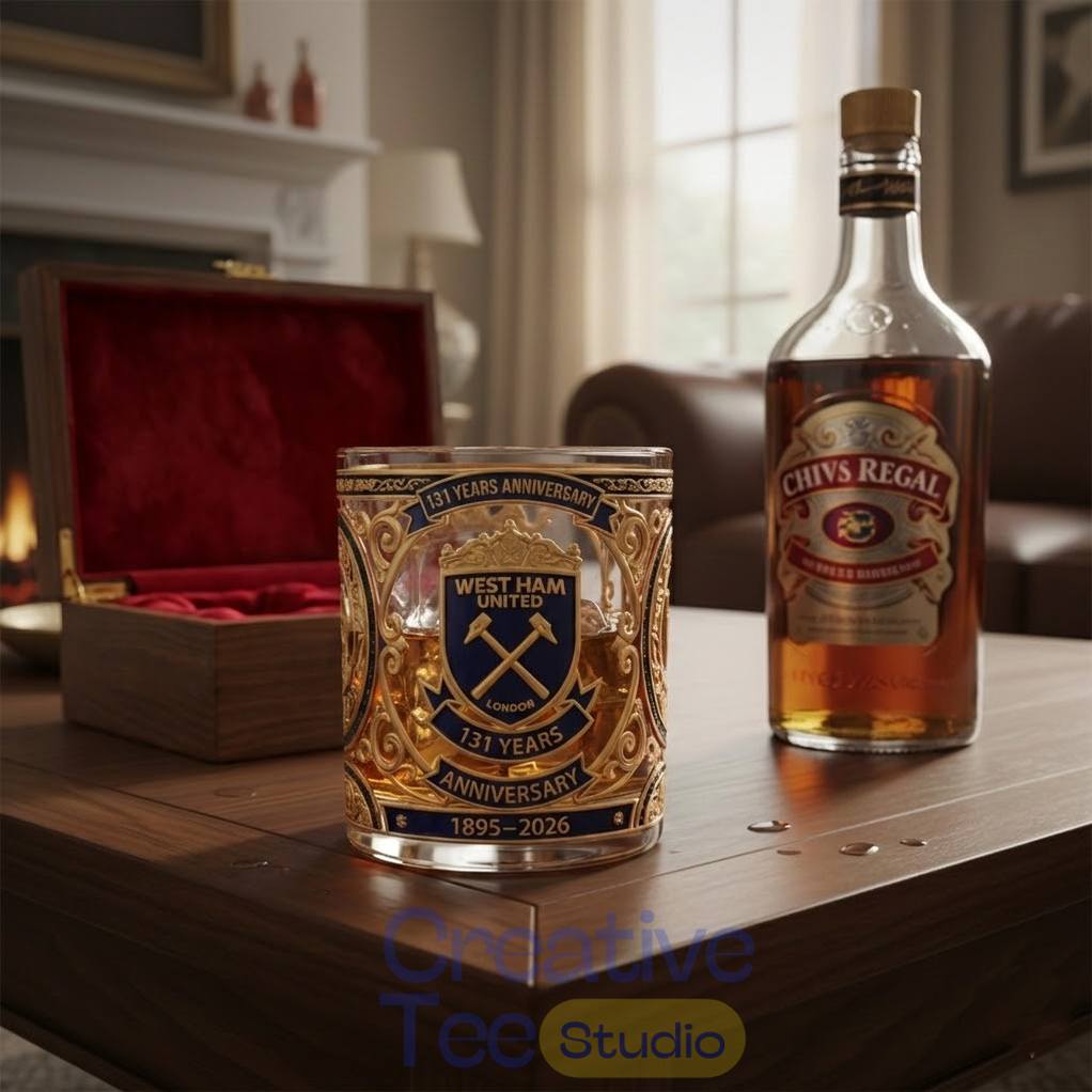 West Ham United 131 Years Anniversary Whiskey Glass