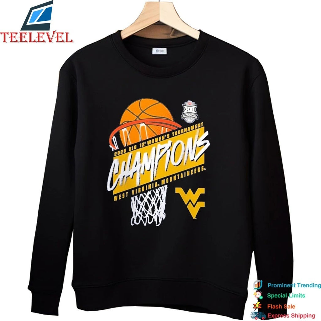 West Virginia Mountaineers 2026 Big 12 Women’s Basketball Tournament Champions Shirts