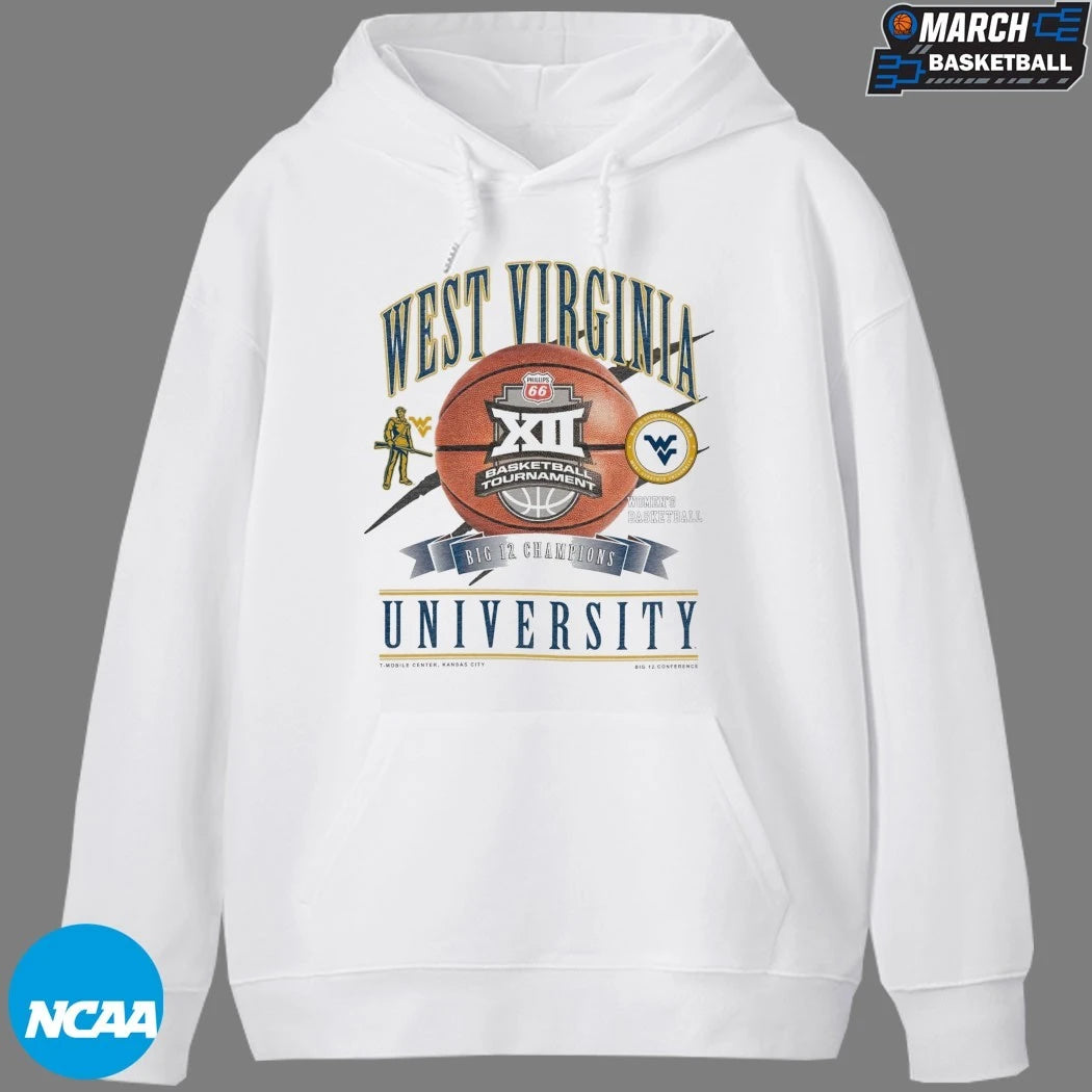 West Virginia Mountaineers 2026 Big 12 Women’s Basketball Tournament Champions T-Shirts