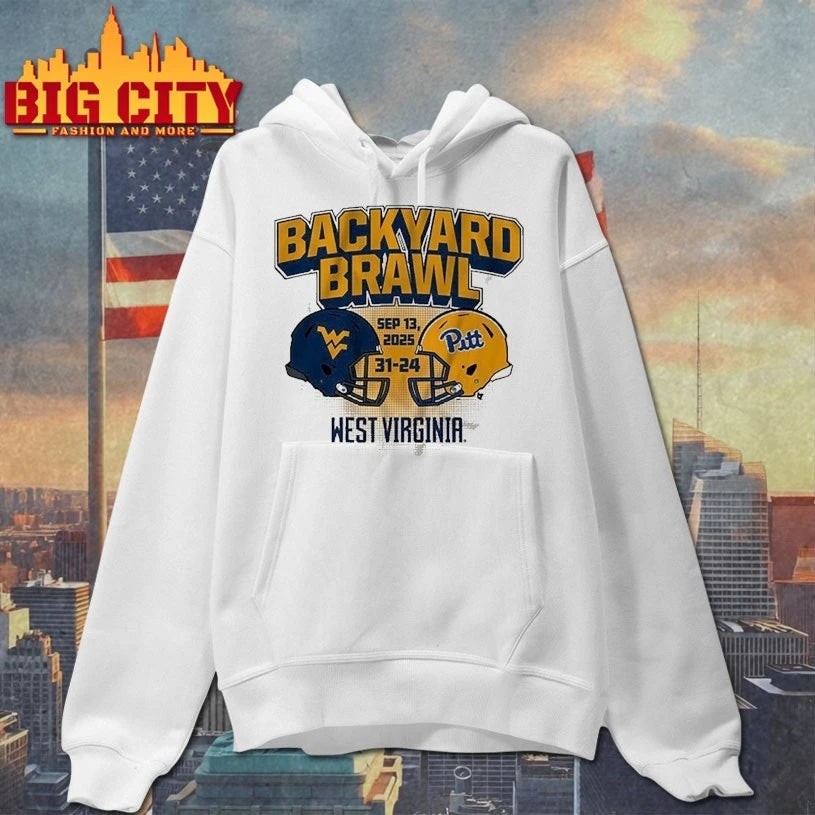 West Virginia Mountaineers Vs Pittsburgh Panthers Backyard Brawl Champs Sep 13 2025 Helmets Shirt