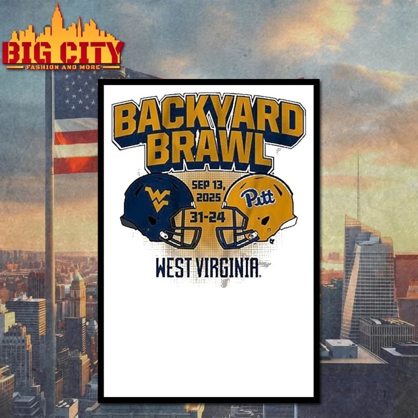 West Virginia Mountaineers Vs Pittsburgh Panthers Backyard Brawl Champs Sep 13 2025 Helmets Shirt
