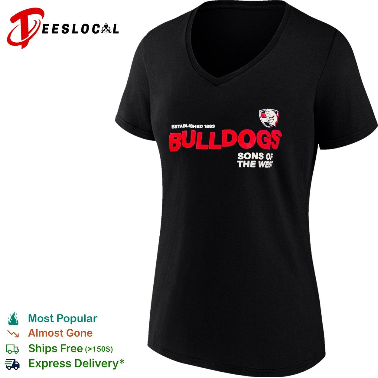 Western Bulldogs crest established 1883 sons of the West shirt