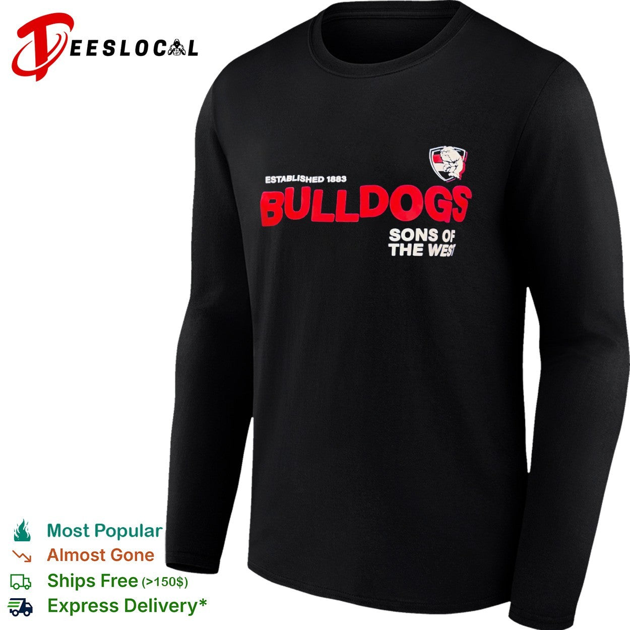 Western Bulldogs crest established 1883 sons of the West shirt