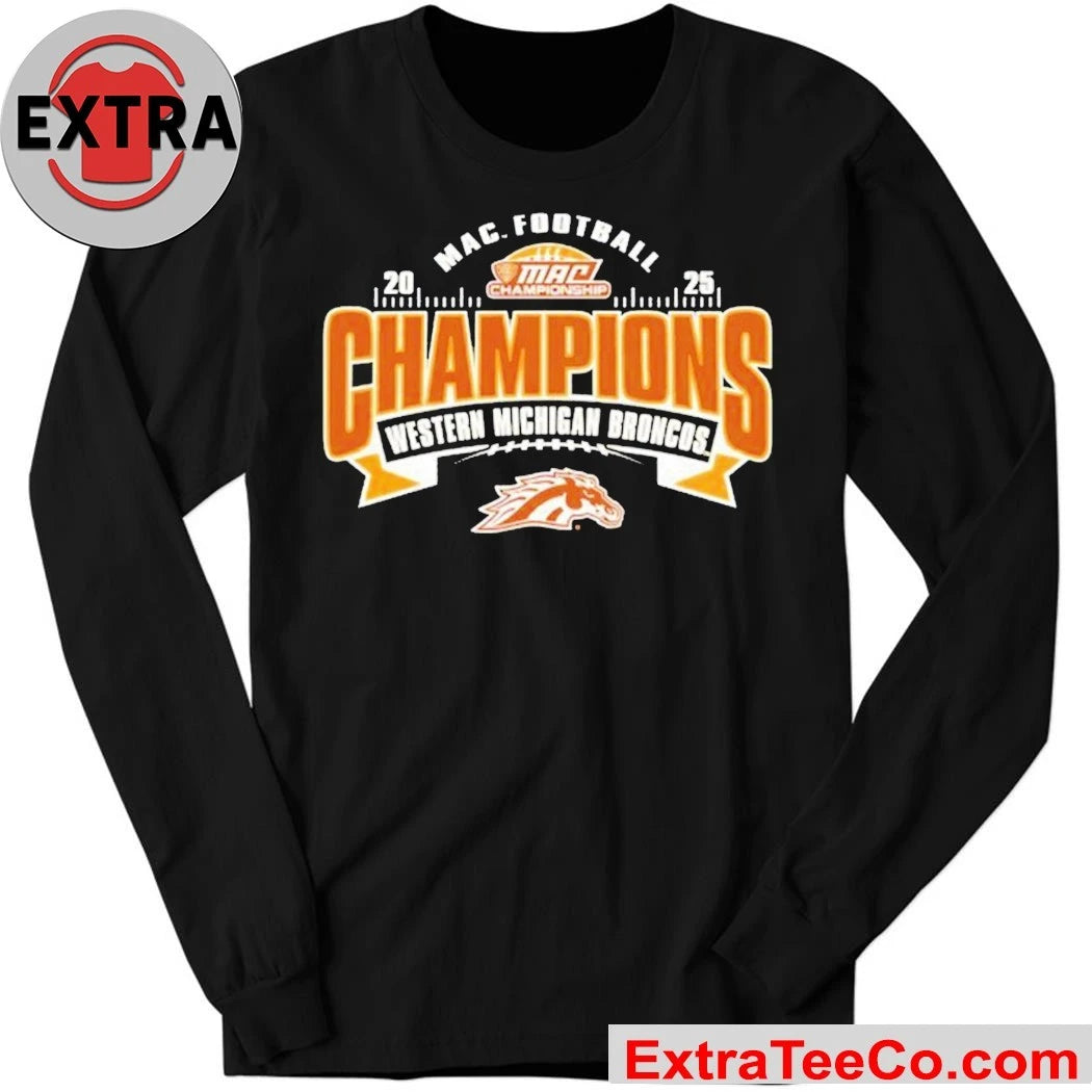 Western Michigan Broncos 2025 MAC Football Conference Champions Logo Shirt