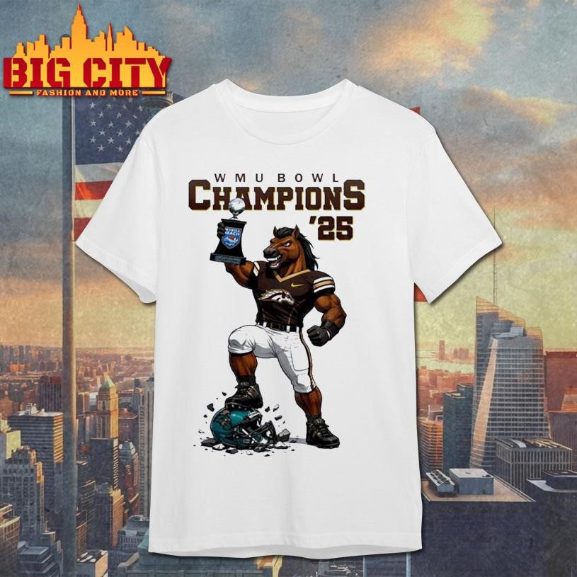 Western Michigan Broncos Myrtle Beach Bowl Champions 2025 football mascot Shirt