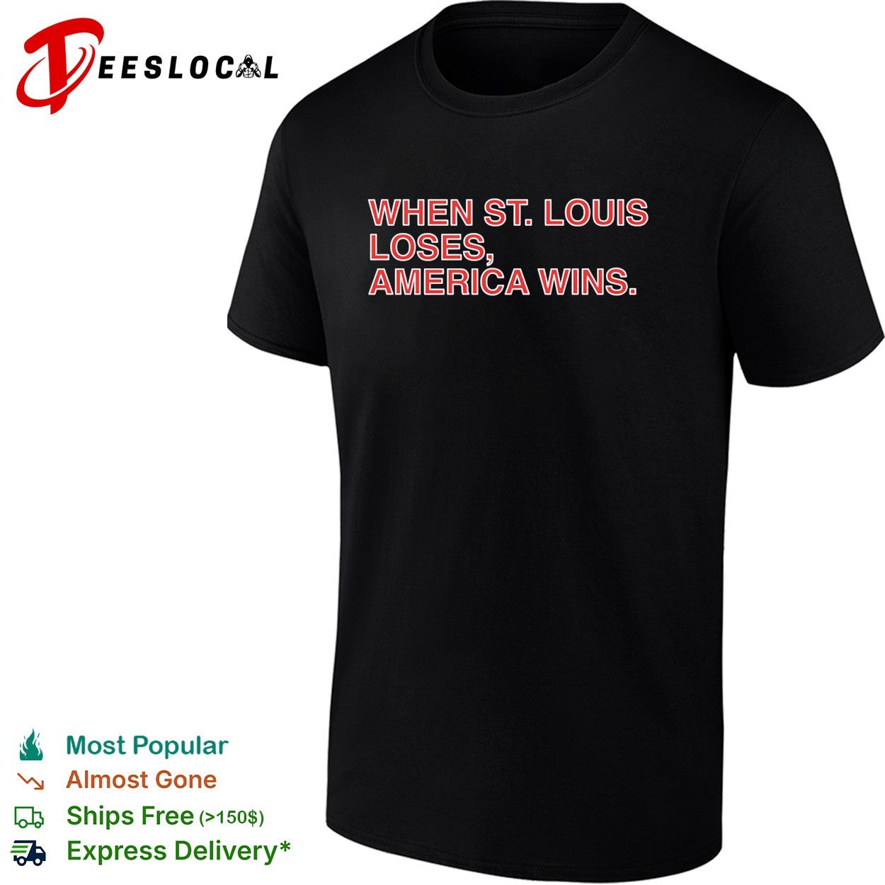 When St Louis loses America wins typography shirt