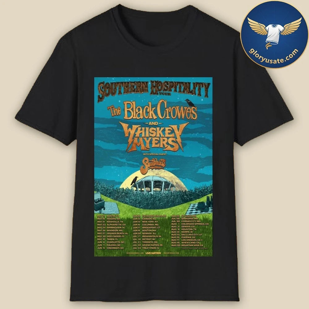 Whiskey Myers and The Black Crowes The Southern Hospitality Tour 2026 Poster Shirt