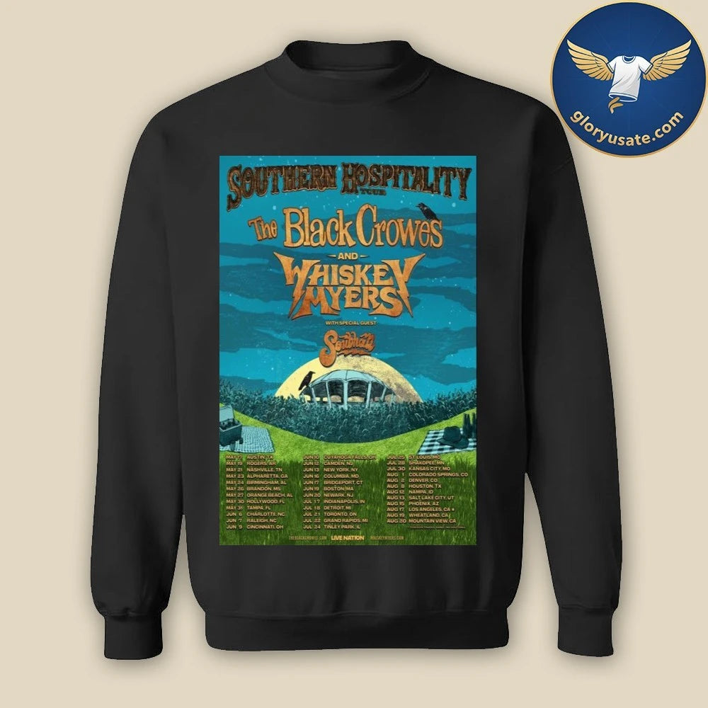 Whiskey Myers and The Black Crowes The Southern Hospitality Tour 2026 Poster Shirt