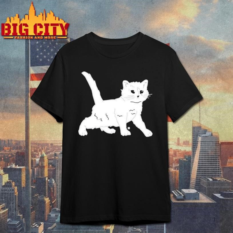 White Cat Glow In The Dark Gary Skeleton Shirt
