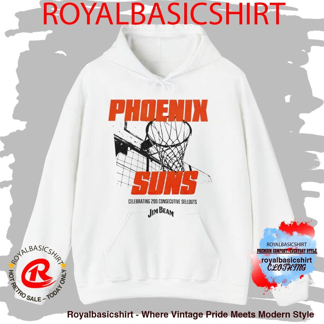 White Phoenix Suns Celebrating 200 Consecutive Sellouts Jim Beam Shirt