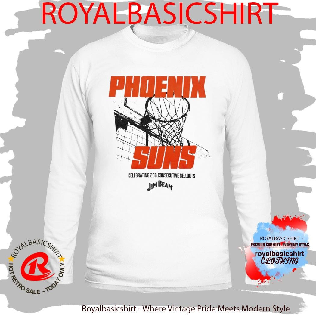 White Phoenix Suns Celebrating 200 Consecutive Sellouts Jim Beam Shirt