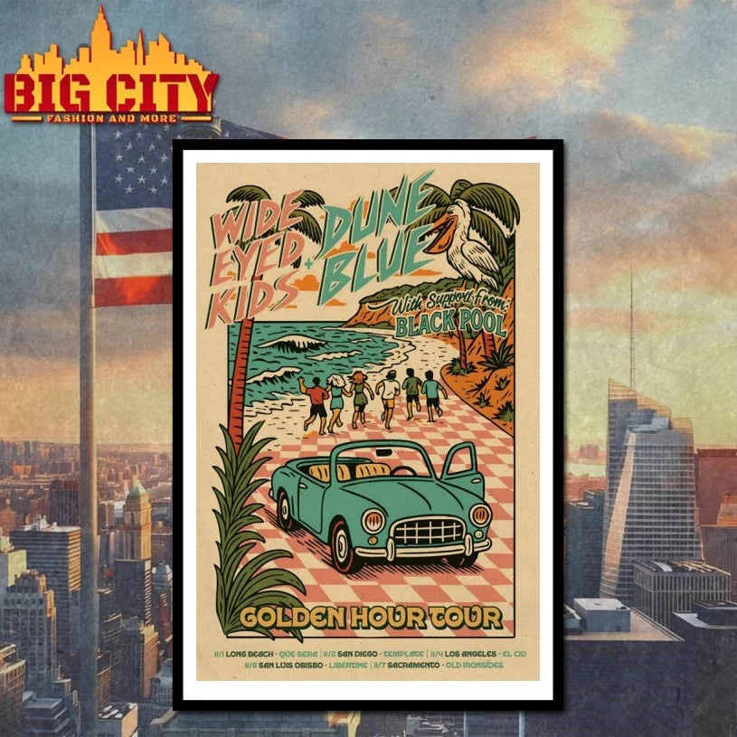 Wide Eyed Kids And Dune Blue 2025 Golden Hour Tour Poster shirts