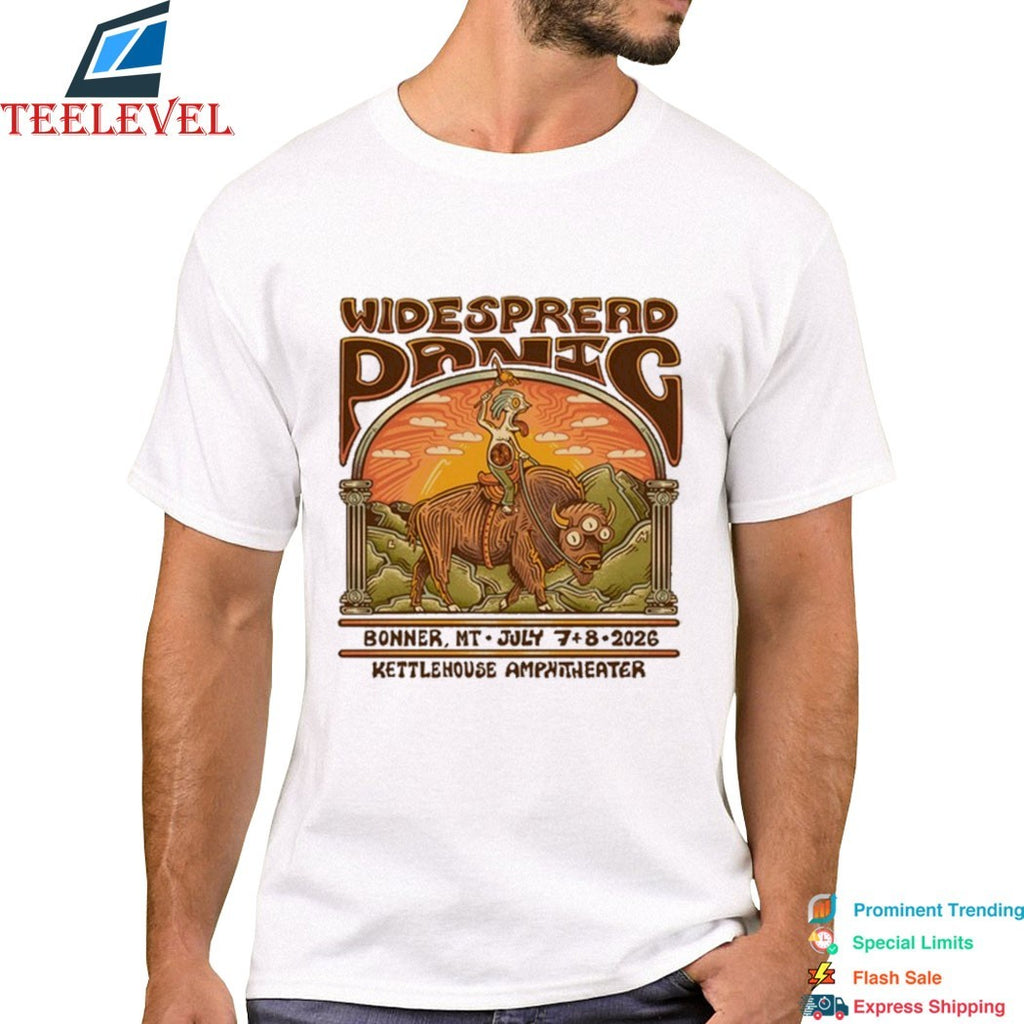 Widespread Panic At Kettlehouse Amphitheater On July 7 8 2026 Bonner MT T-shirts