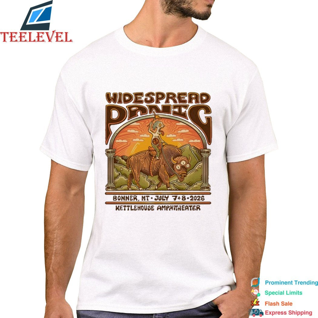 Widespread Panic At Kettlehouse Amphitheater On July 7 8 2026 Bonner MT T-shirts