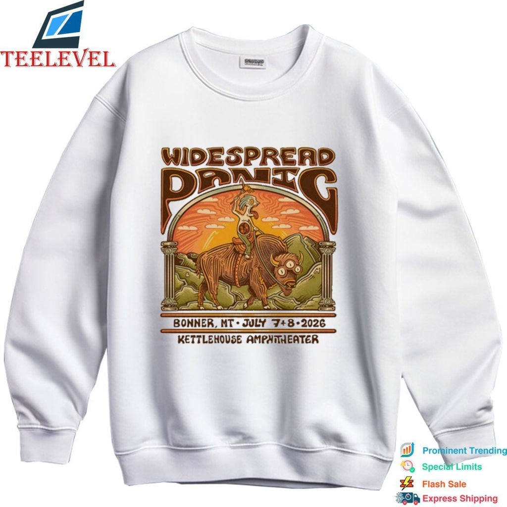 Widespread Panic At Kettlehouse Amphitheater On July 7 8 2026 Bonner MT T-shirts