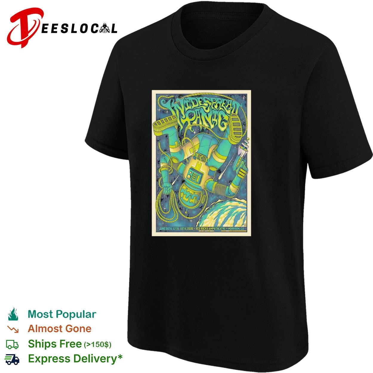 Widespread Panic Red Rocks Amphitheatre falling astronaut June 2026 shirt