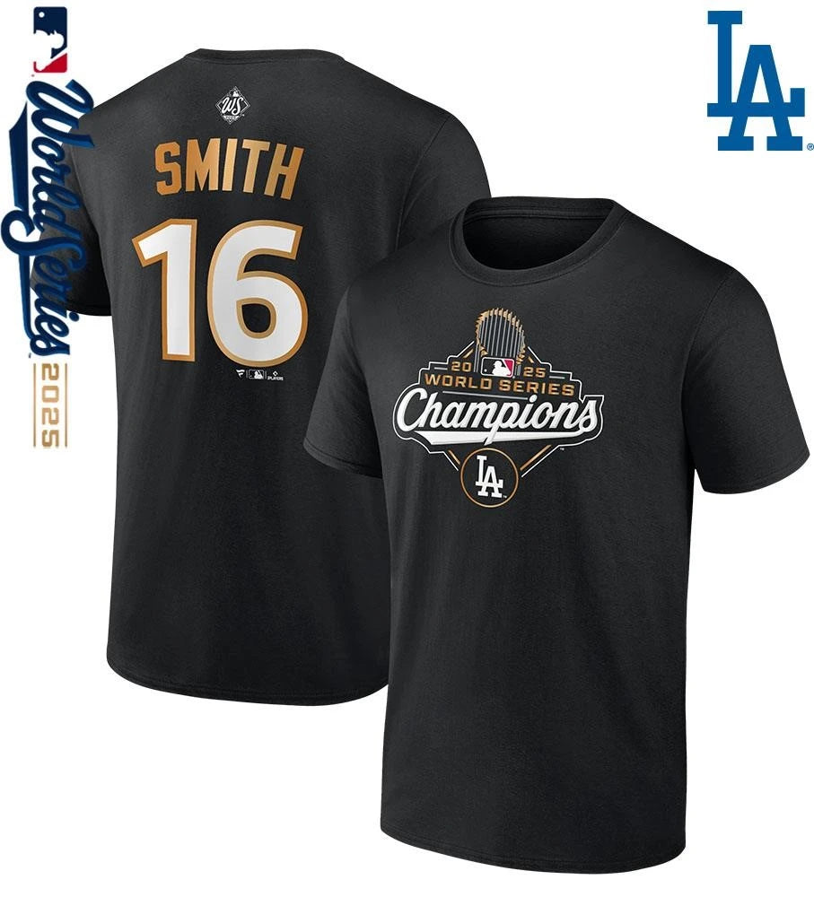 Will Smith Los Angeles Dodgers 2025 World Series Champions Name &amp; Number T-Shirt
