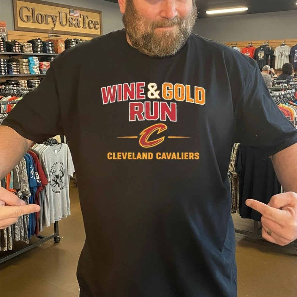 Wine and Gold Run Cleveland Cavaliers Vintage Playoff Shirt
