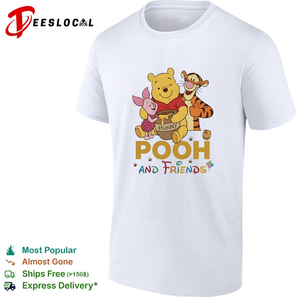 Winnie the Pooh Piglet and Tigger and friends honey pot vintage shirt