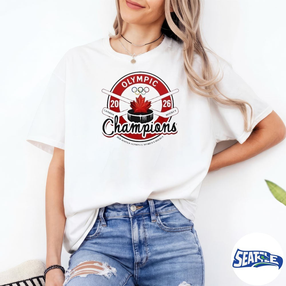 Winter Olympic Women Hockey Champions Canada 2026 Logo shirt