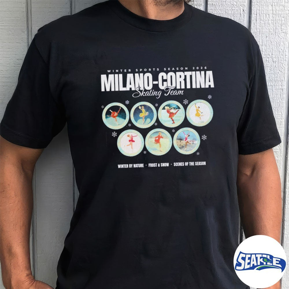Winter Sports Season 2026 Milano-cortina Skating Team Winter By Nature Frost and Snow Scenes Of The Season shirt