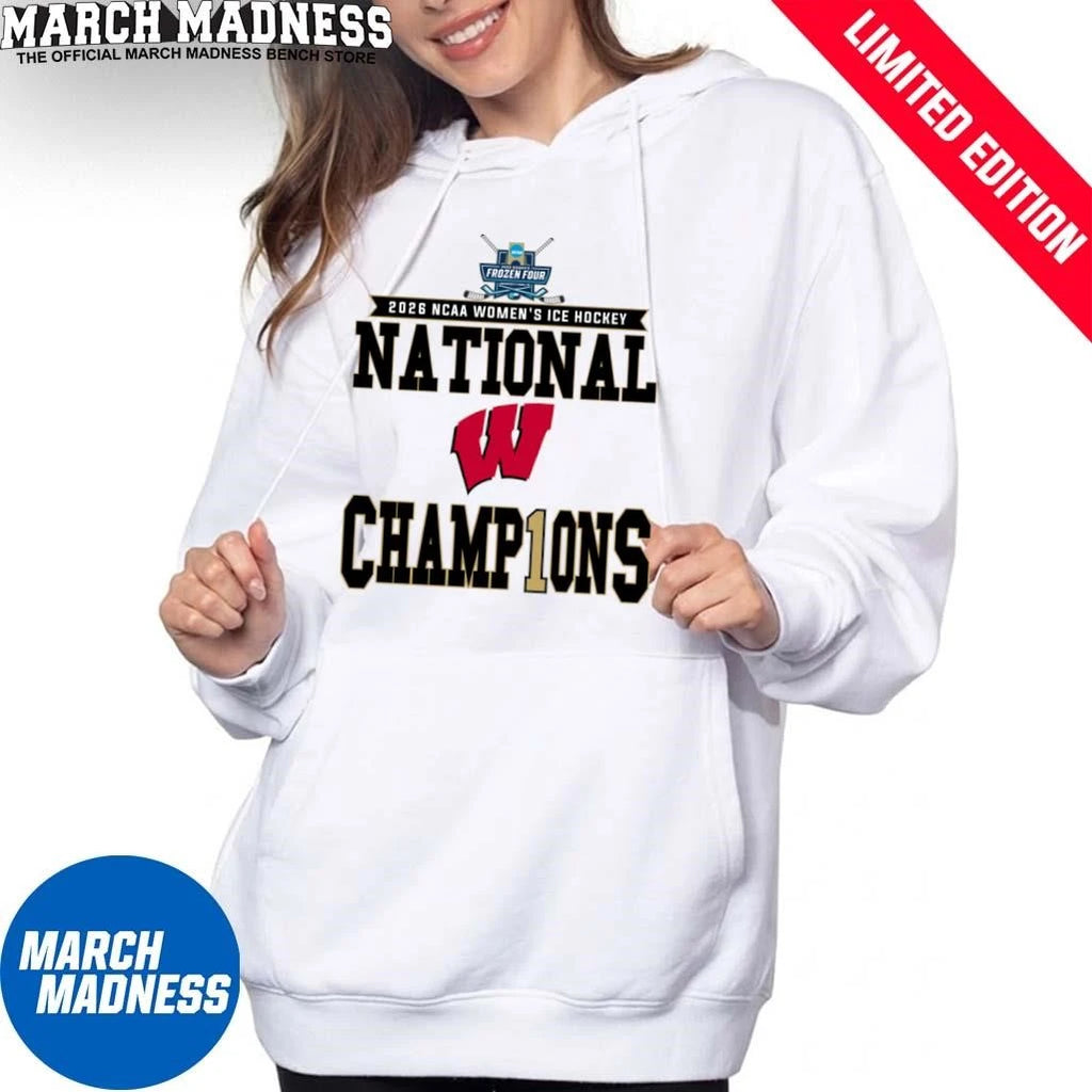 Wisconsin Badgers 2026 NCAA Women’s Ice Hockey National Champions Locker Room T-Shirt
