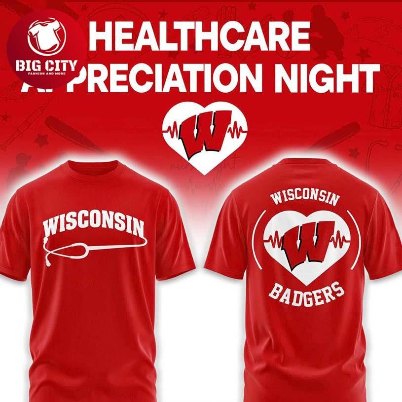 Wisconsin Badgers Healthcare Appreciation Night 2026 MLB Two Sided Shirt