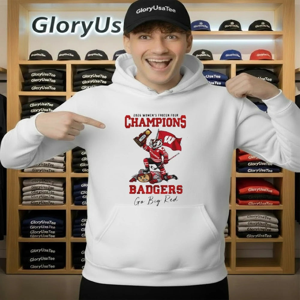 Wisconsin Badgers Women’s Frozen Four NCAA Hockey Champions Mascot Shirt