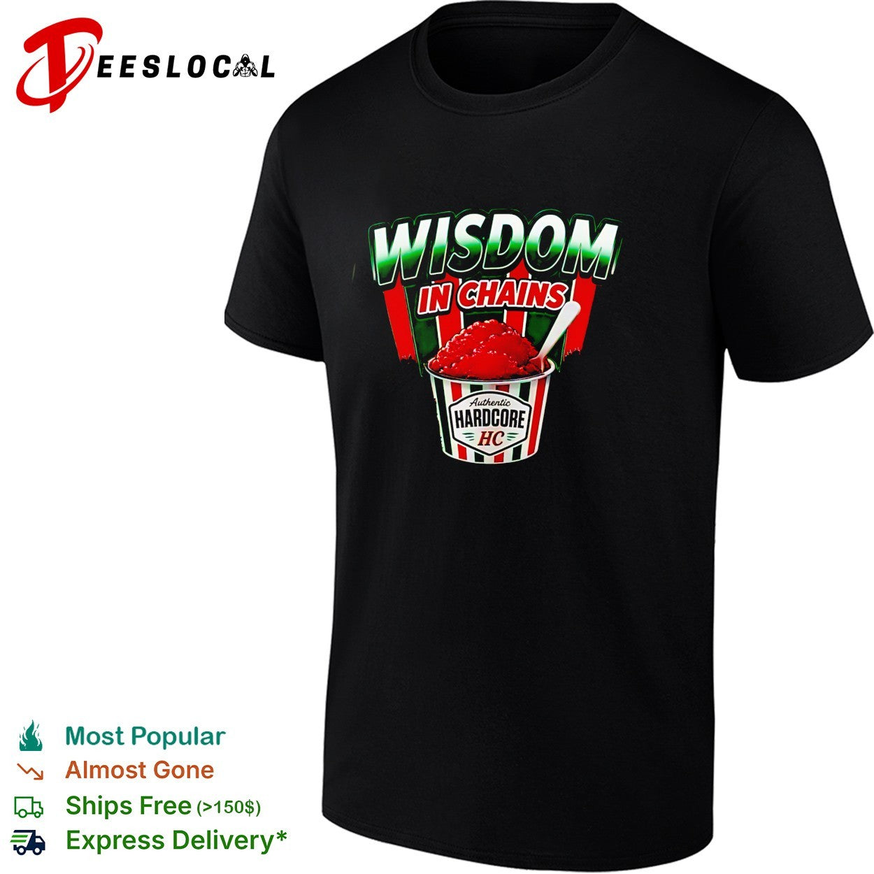 Wisdom in Chains authentic hardcore shaved ice shirt