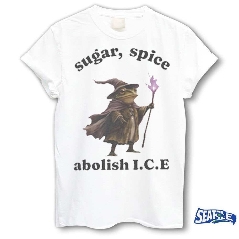 Wizard Frog Sugar and Spice Abolish ICE 2026 shirt