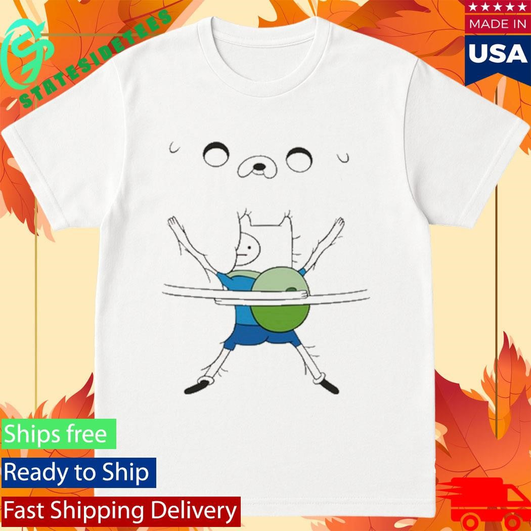Woman Wearing Adventure Time Bro Hug Shirt