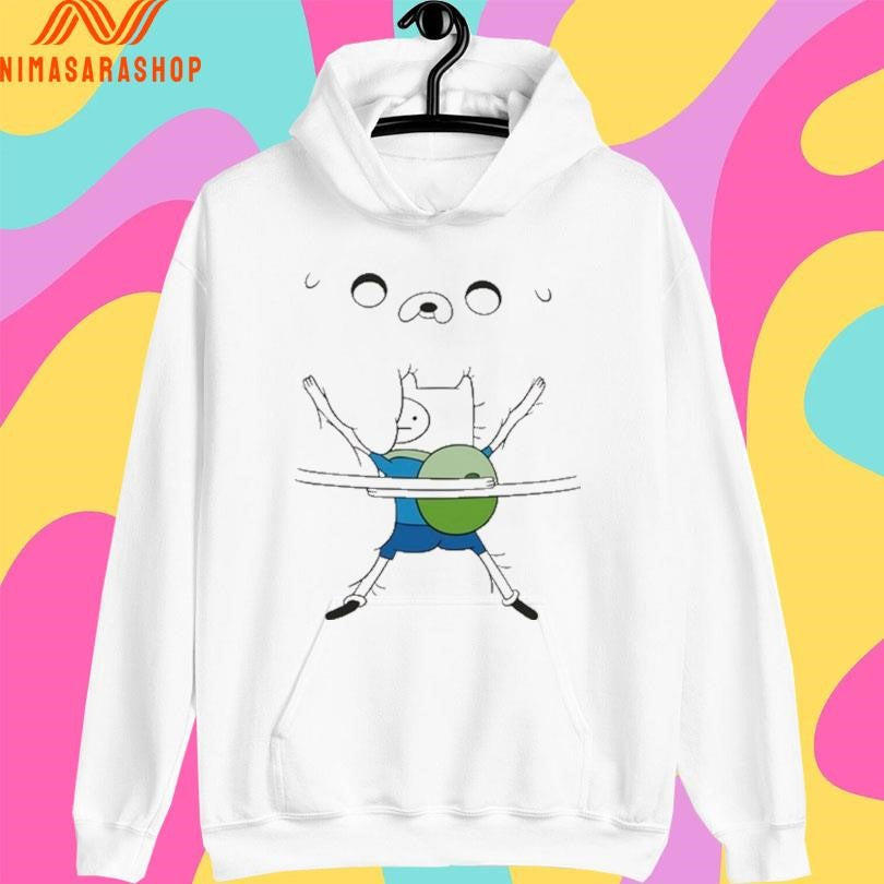 Woman Wearing Adventure Time Bro Hug Shirts