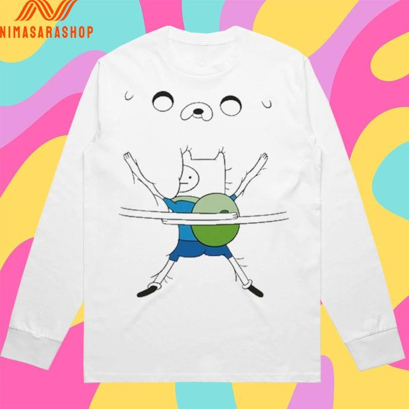 Woman Wearing Adventure Time Bro Hug Shirts
