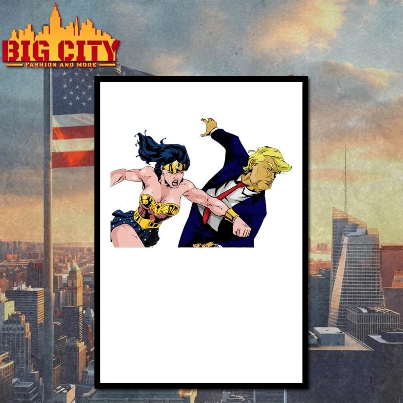 Wonder Woman Punching Donald Trump Face Shirt