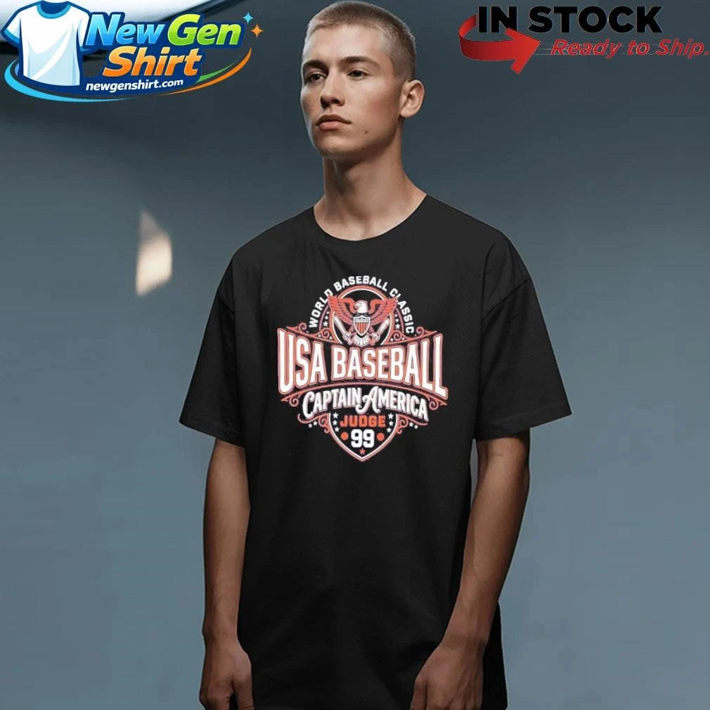 World Baseball Classic USA Baseball Captain America Judge 99 Shirt
