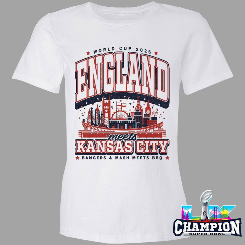 World Cup 2026 England Meets Kansas City Bangers And Mash Meets Bbq Shirt