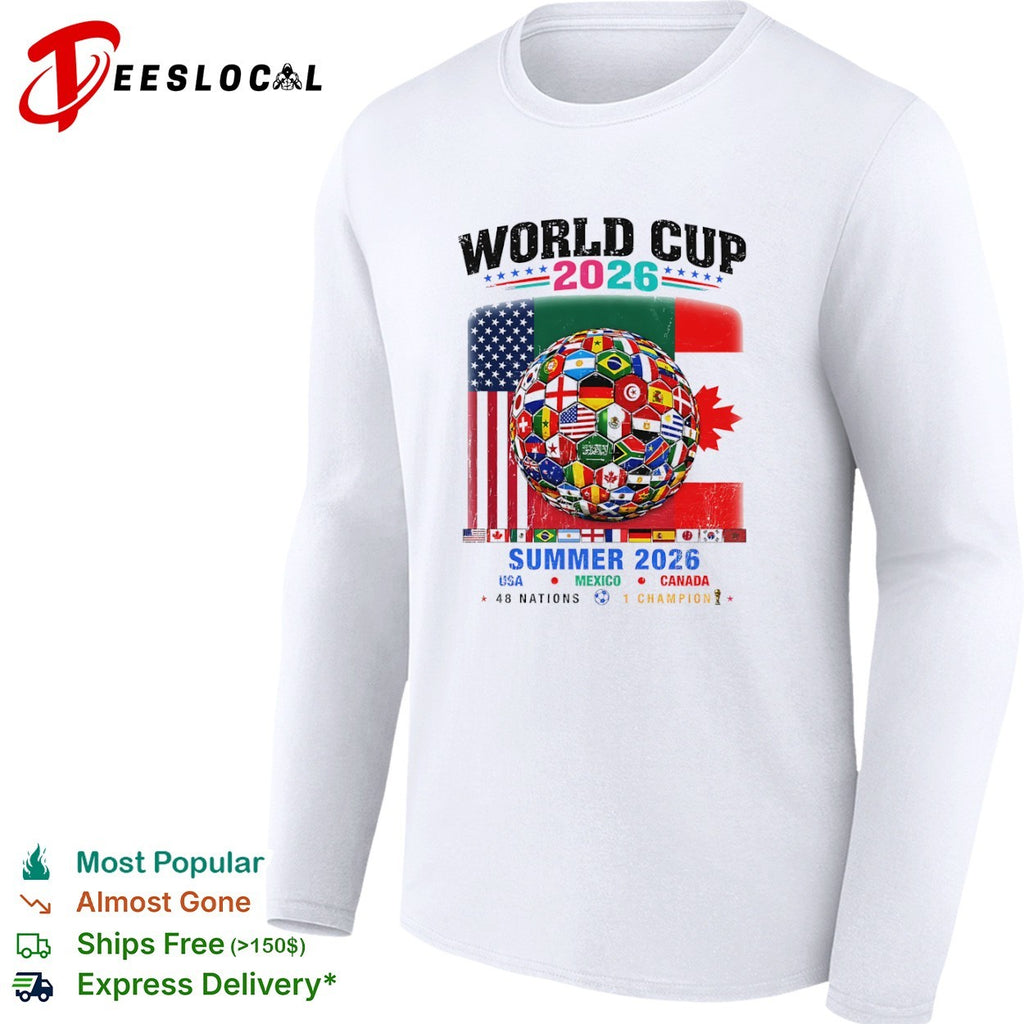 World Cup 2026 Summer 48 Nations 1 Champion USA Mexico Canada soccer ball shirt