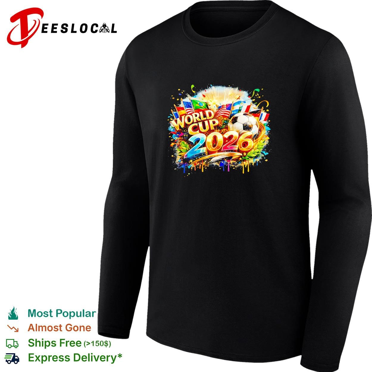 World Cup 2026 colorful explosion soccer ball poster shirt