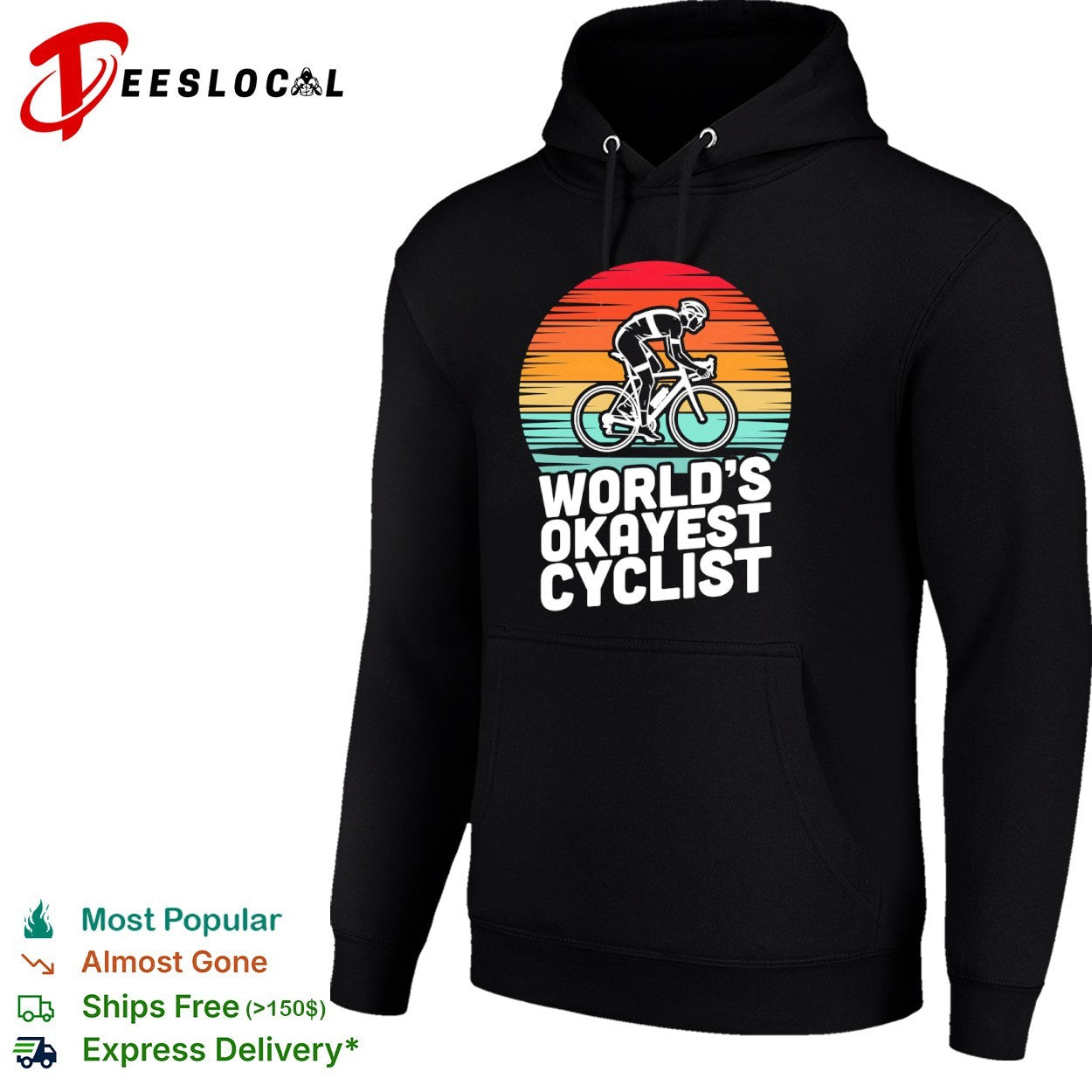 Worlds okayest cyclist sunset bicycle shirt