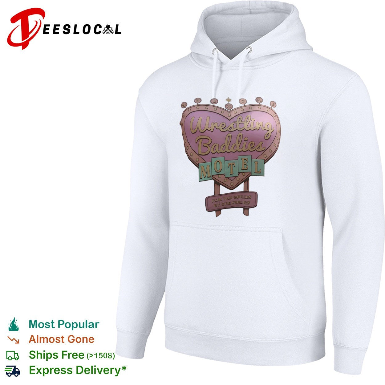Wrestling Baddies Motel for the Girlies by the Girlies Welcome Heart shirt