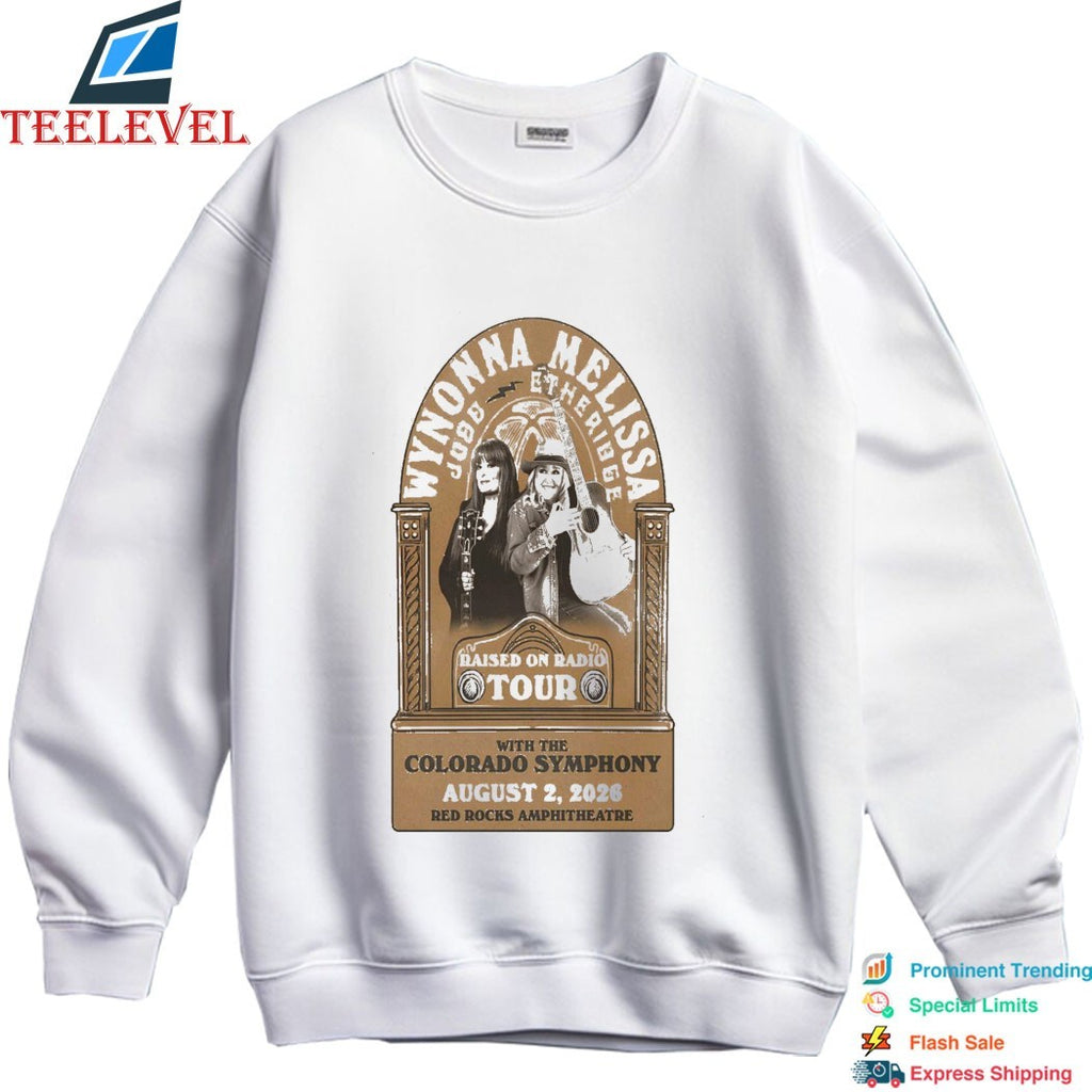 Wynonna Judd and Melissa Etheridge Aug 2 2026 Red Rocks Amphitheatre Morrison CO T-shirts