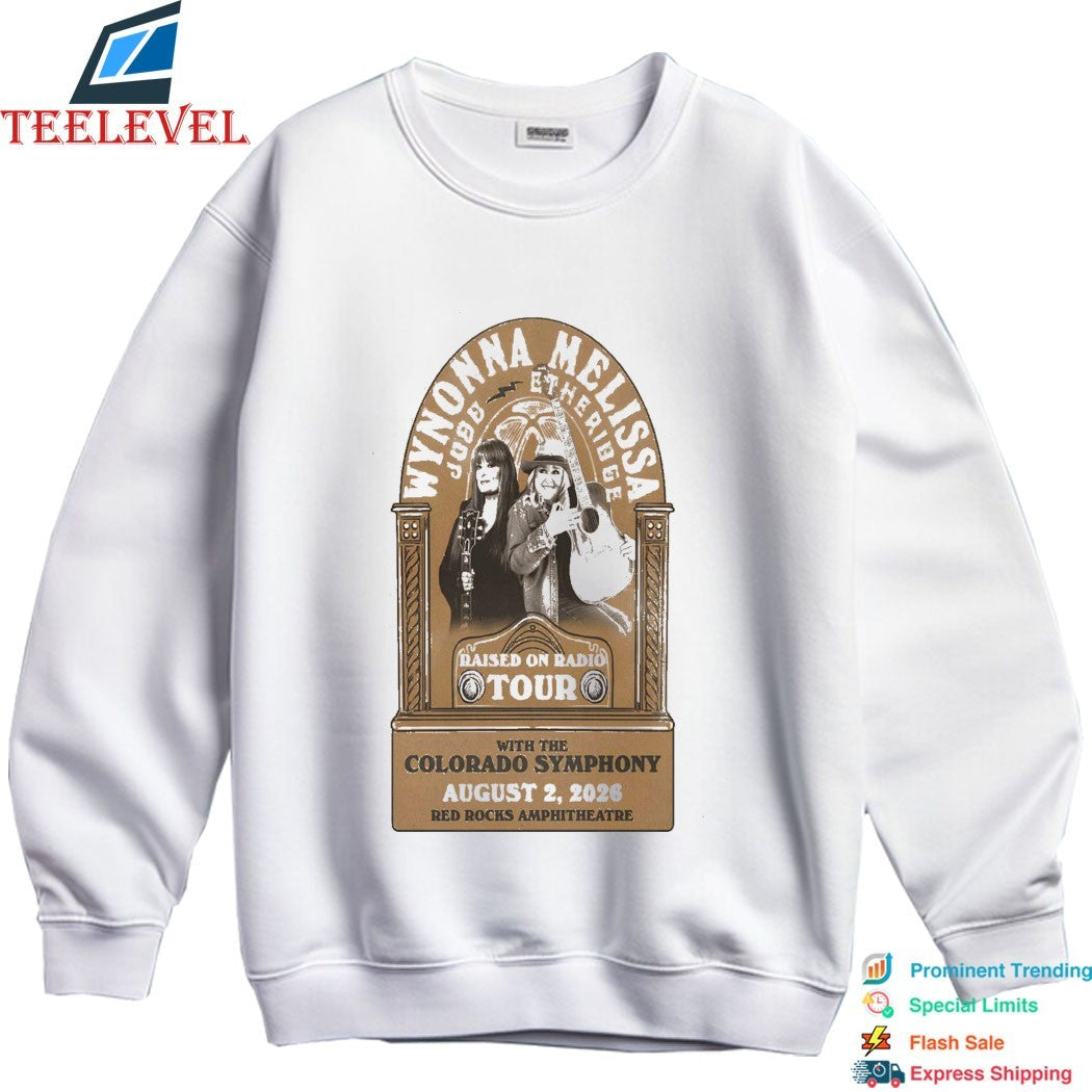 Wynonna Judd and Melissa Etheridge Aug 2 2026 Red Rocks Amphitheatre Morrison CO T-shirts