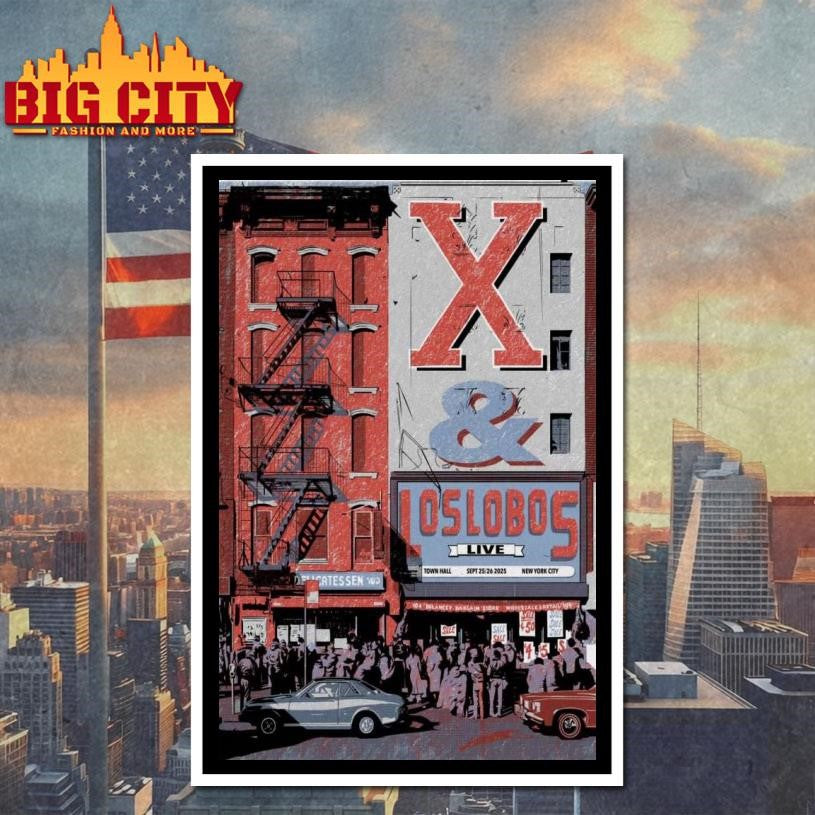 X The Band &amp; Los Lobos Sep 25-26, 2025 Town Hall in New York City Poster Shirt
