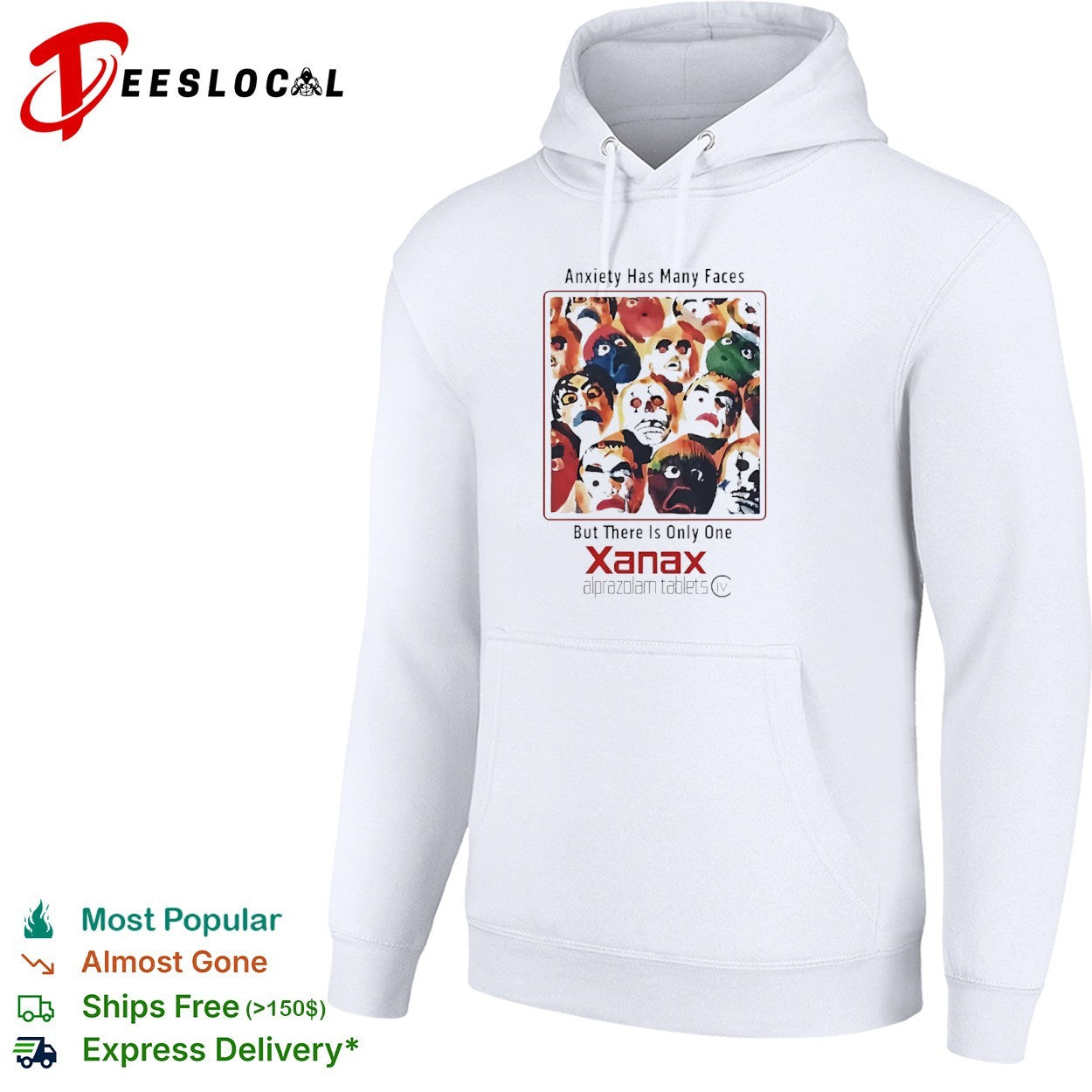 Xanax alprazolam masked faces anxiety has many but there is only one tablets shirt