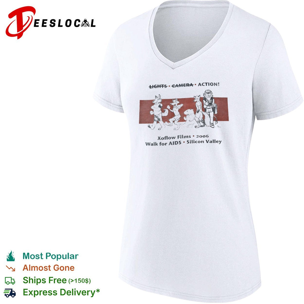 Xoflow Films Walk for AIDS Silicon Valley lights camera action 2006 furry characters shirt