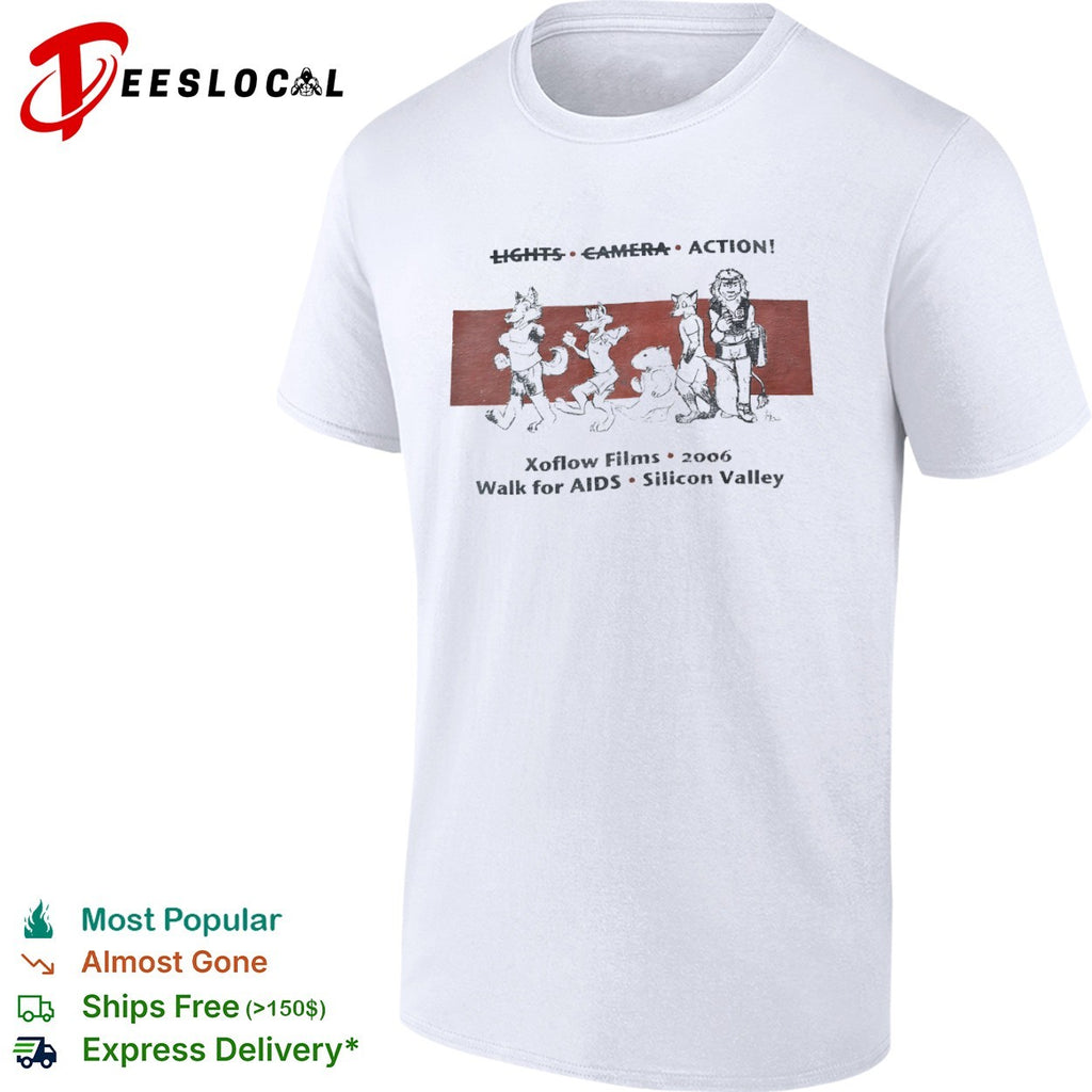 Xoflow Films Walk for AIDS Silicon Valley lights camera action 2006 furry characters shirt