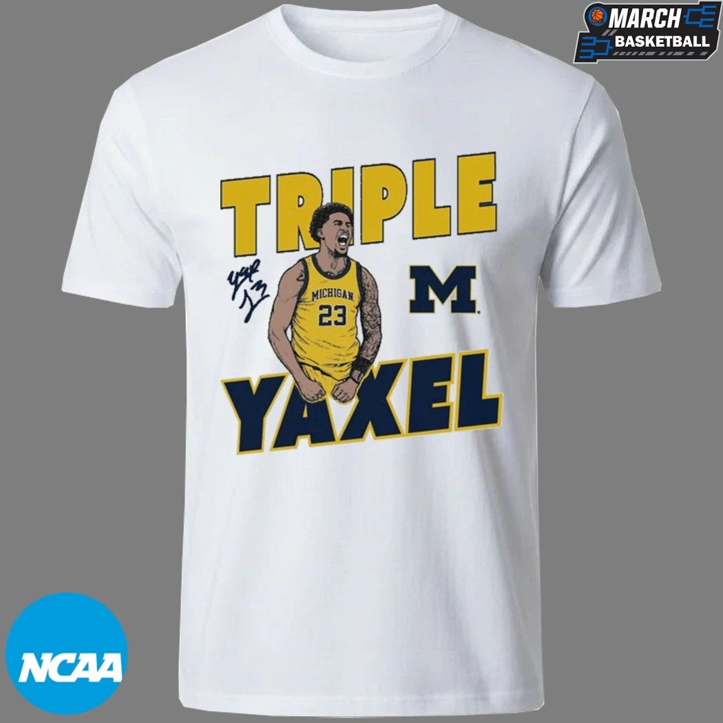 Yaxel Lendeborg Triple Yaxel Michigan Wolverines T-shirts