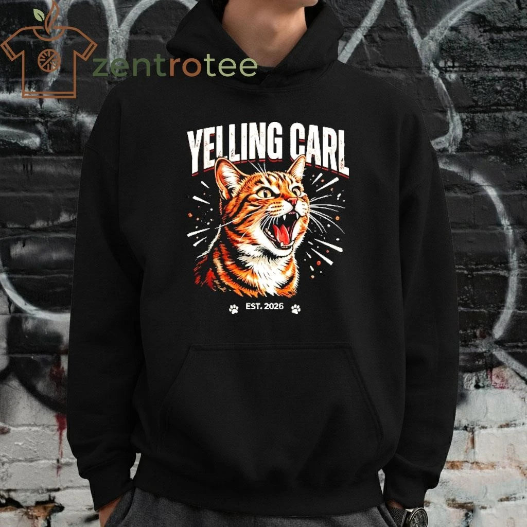 Yelling Carl Cat Meme Edition – 100% Cotton tee